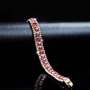 14K Yellow Gold Filled Pink Bracelet